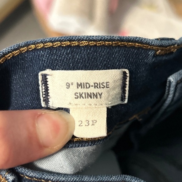 Madewell 9" Mid Rise Skinny Jeans Dark Wash Denim Classic Style Size 23 Petite - Picture 4 of 6